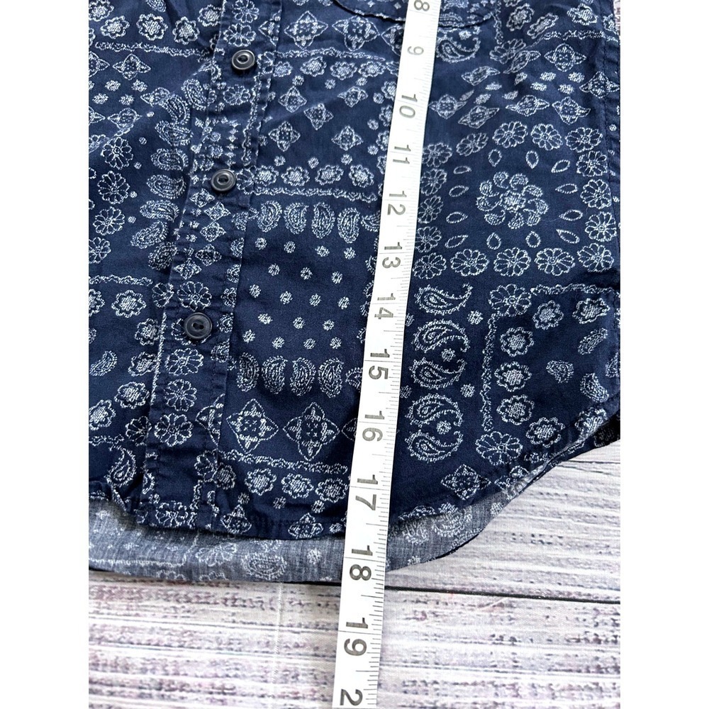 Baby Gap Toddler Boys Blue Paisley Print Short Sleeve Button Up Shirt Size 5 - Picture 5 of 6